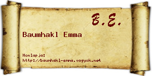 Baumhakl Emma névjegykártya